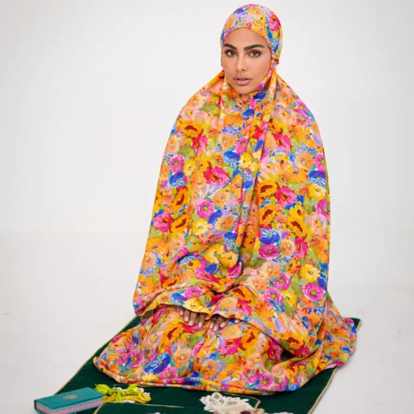 چادر نماز کیسه ای طرح آبرنگی