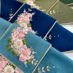 جانماز دو تکه ربان دوزی طرح دسته گل